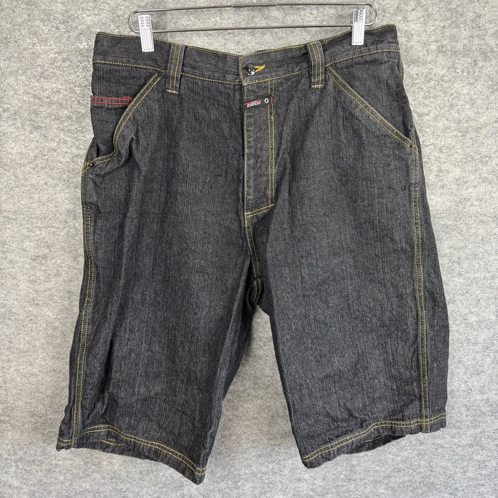 Esco Duns‎ Demin Shorts Mens 36 Jorts Baggy Hip Hop Skater Y2K Grunge Dark Wash
